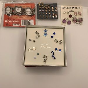 bundle of earrings and one bracelet NWT